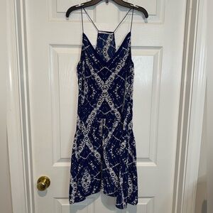 Agnona Italian Navy and White 100% Silk Dress. Size M. NWOT
